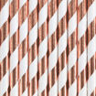 Picture of PAPER STRAWS STRIPED ROSE GOLD 19.5CM